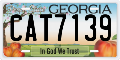 GA license plate CAT7139