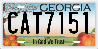 GA license plate CAT7151