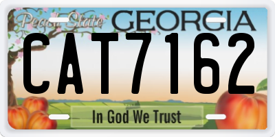 GA license plate CAT7162