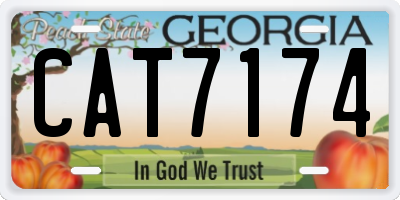 GA license plate CAT7174