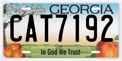 GA license plate CAT7192