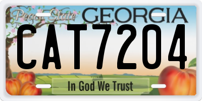 GA license plate CAT7204