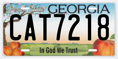 GA license plate CAT7218