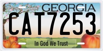 GA license plate CAT7253