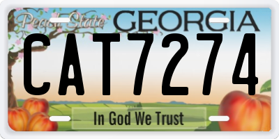 GA license plate CAT7274