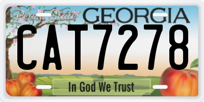 GA license plate CAT7278