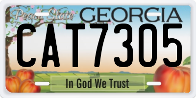 GA license plate CAT7305