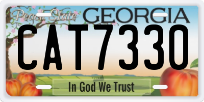 GA license plate CAT7330