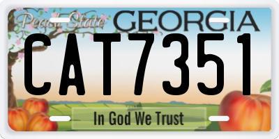 GA license plate CAT7351