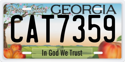 GA license plate CAT7359
