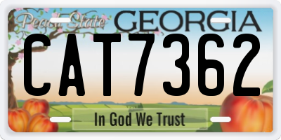 GA license plate CAT7362