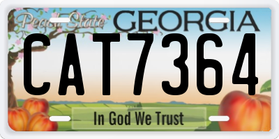 GA license plate CAT7364