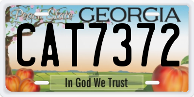 GA license plate CAT7372