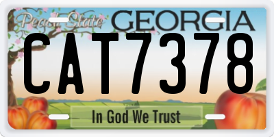 GA license plate CAT7378