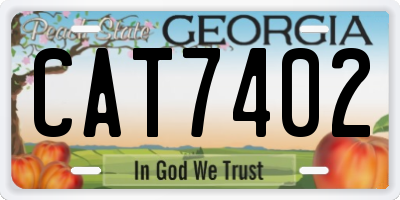 GA license plate CAT7402