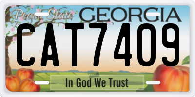 GA license plate CAT7409