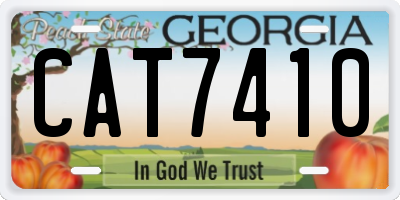 GA license plate CAT7410