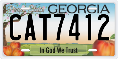 GA license plate CAT7412