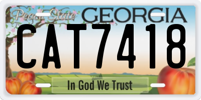 GA license plate CAT7418