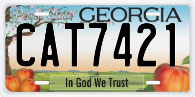 GA license plate CAT7421