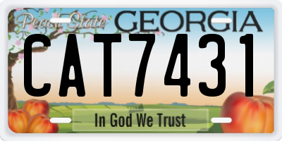 GA license plate CAT7431