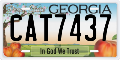 GA license plate CAT7437