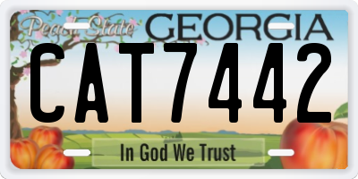 GA license plate CAT7442