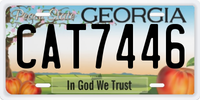 GA license plate CAT7446