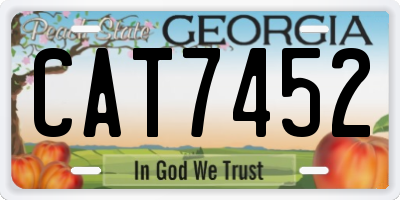 GA license plate CAT7452