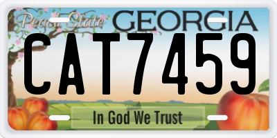 GA license plate CAT7459