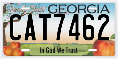 GA license plate CAT7462