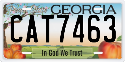 GA license plate CAT7463