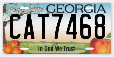 GA license plate CAT7468