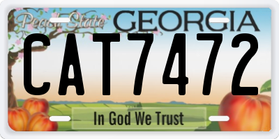 GA license plate CAT7472