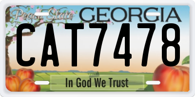 GA license plate CAT7478