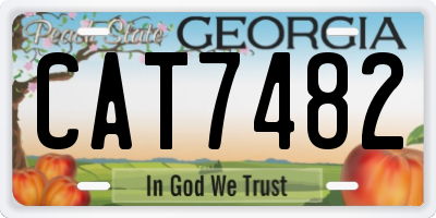 GA license plate CAT7482