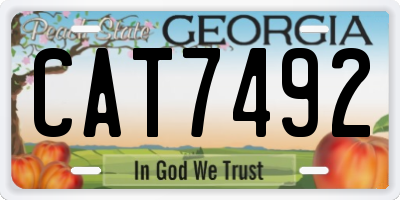 GA license plate CAT7492