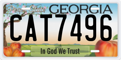 GA license plate CAT7496