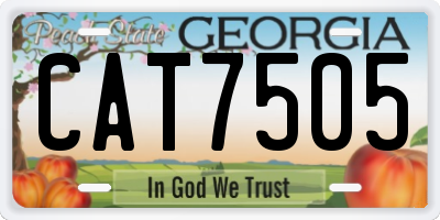 GA license plate CAT7505