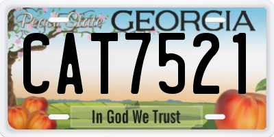 GA license plate CAT7521
