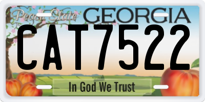 GA license plate CAT7522