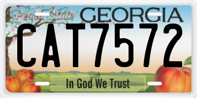 GA license plate CAT7572