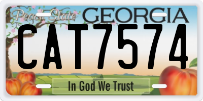 GA license plate CAT7574