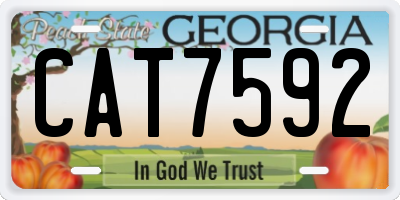 GA license plate CAT7592