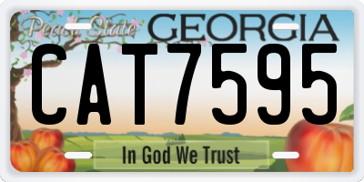 GA license plate CAT7595