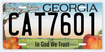 GA license plate CAT7601