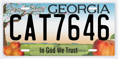 GA license plate CAT7646