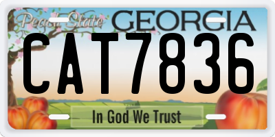 GA license plate CAT7836