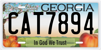 GA license plate CAT7894