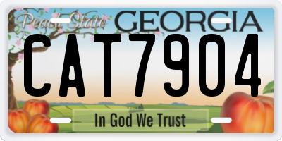 GA license plate CAT7904